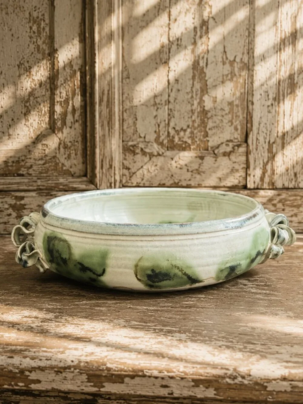 Vintage Signed Oversized Artisan Hand-Painted French Provence Art Pottery Bowl